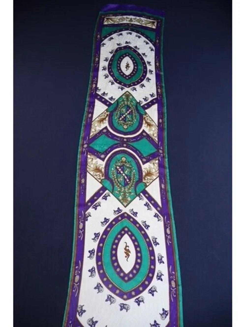 Set of Five Vintage Floral and Patterned Scarves: Silk, wool